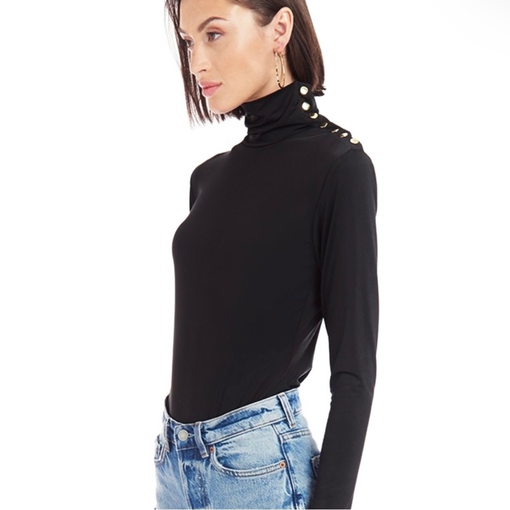NEW AMANDA UPRICHARD BLACK TURTLENECK BODYSUIT - Picture 5 of 8